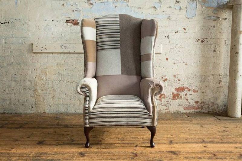 JVmoebel Ohrensessel Chesterfield 1-Sitzer Polstersessel Couch aus Leder und Textil, Made in Europa von JVmoebel