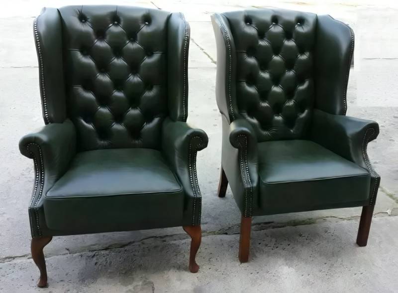 JVmoebel Ohrensessel Chesterfield Ledersessel Sessel Textil Leder Couch Sofa Braun, Made in Europa von JVmoebel