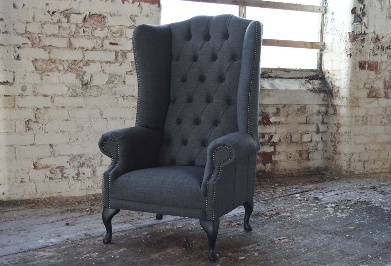 JVmoebel Ohrensessel Chesterfield Polster-Couch für gemütliches Fernsehen, Made in Europa von JVmoebel