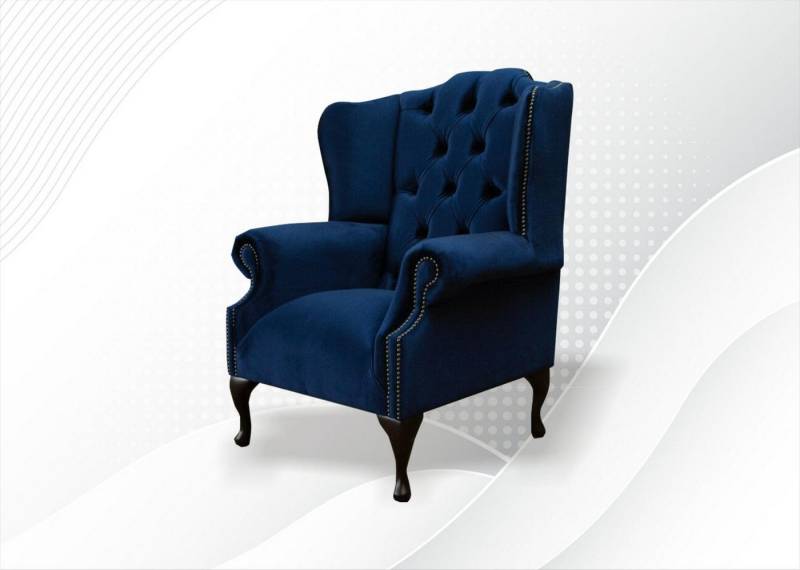 JVmoebel Ohrensessel Chesterfield Sofa Couch Sitzmöbel aus Leder und Textil, Made in Europa von JVmoebel