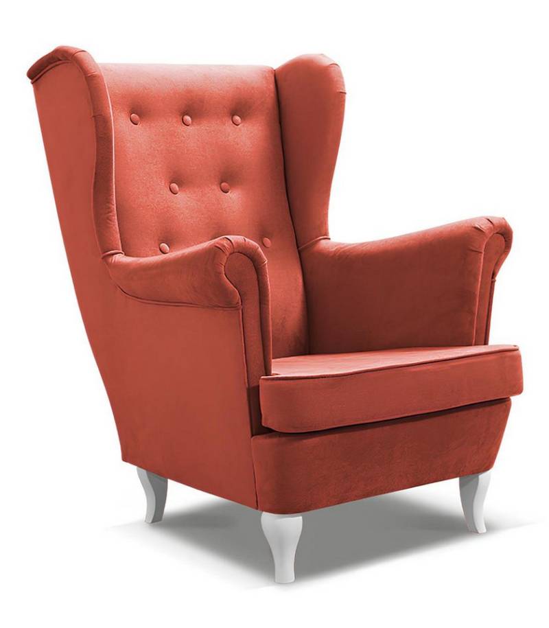 JVmoebel Ohrensessel Sofa Relaxen Polster Lounge Couch Clubstoff in Orange, Made in Europa von JVmoebel