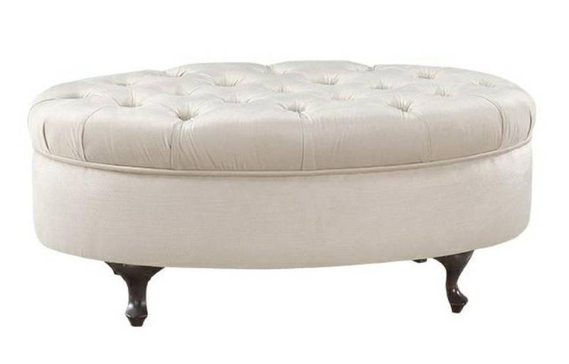 JVmoebel Ottomane Eleganter Rundhocker Weißer Pouf Klassischer Ottoman für Zuhause, Made in Europa von JVmoebel