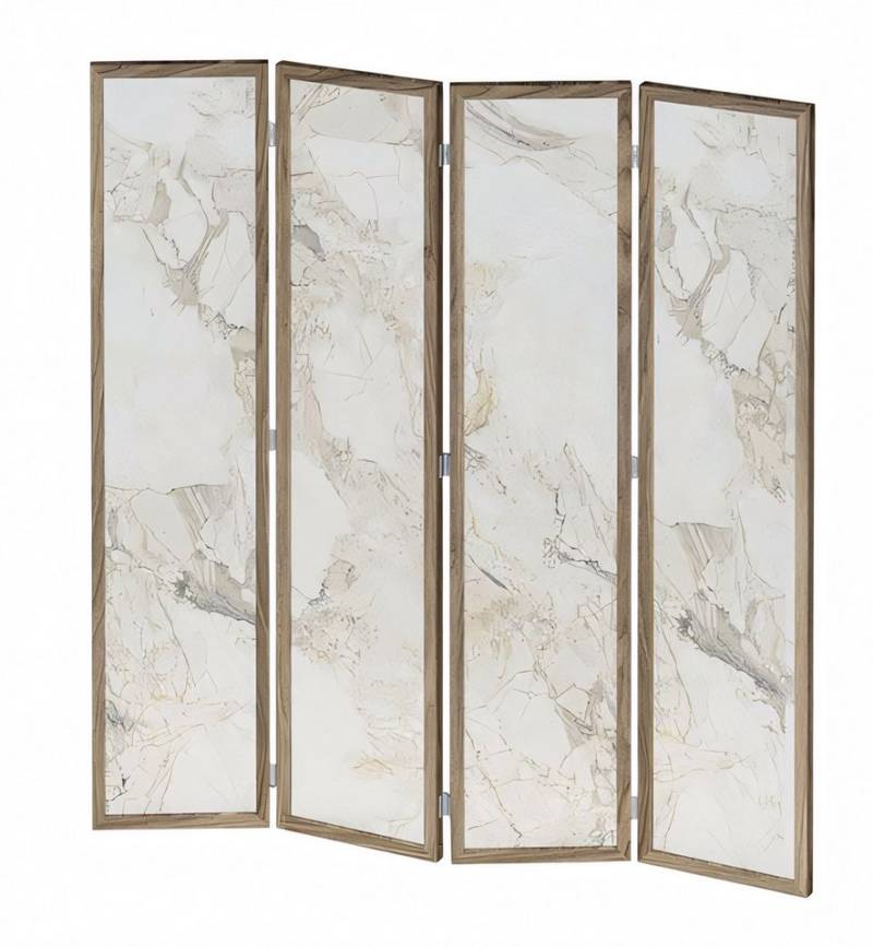 JVmoebel Paravent Eleganter beige Raumteiler aus MDF für Wohnzimmer und Büro (4 St), Made in Europe von JVmoebel
