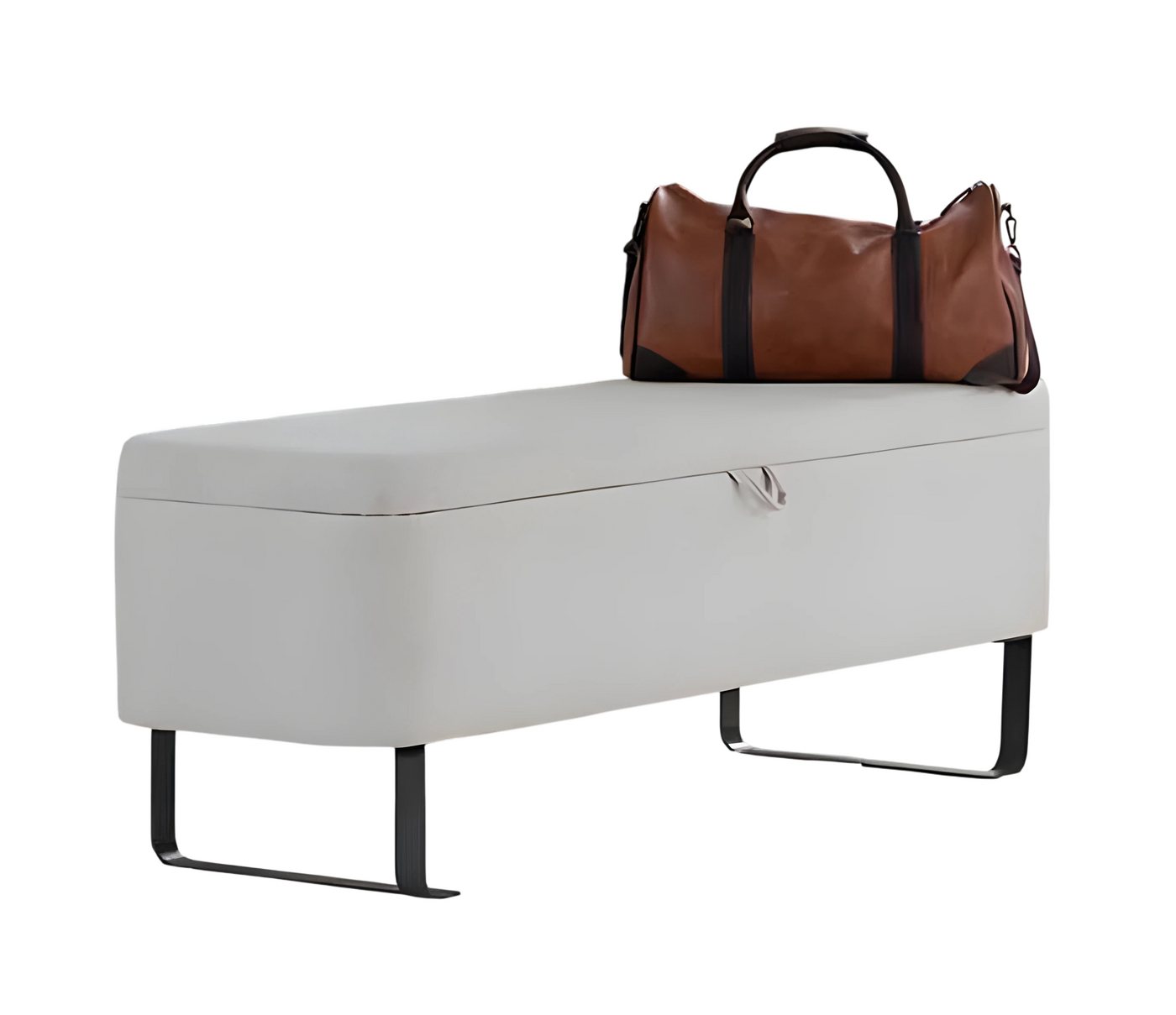 JVmoebel Polsterbank Sitzbank Polsterbank Weiß Kunstleder Schlafzimmermöbel Metall (1-St), Made in Europe von JVmoebel