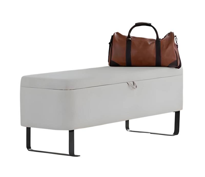 JVmoebel Polsterbank Sitzbank Polsterbank Weiß Kunstleder Schlafzimmermöbel Metall (1-St), Made in Europe von JVmoebel