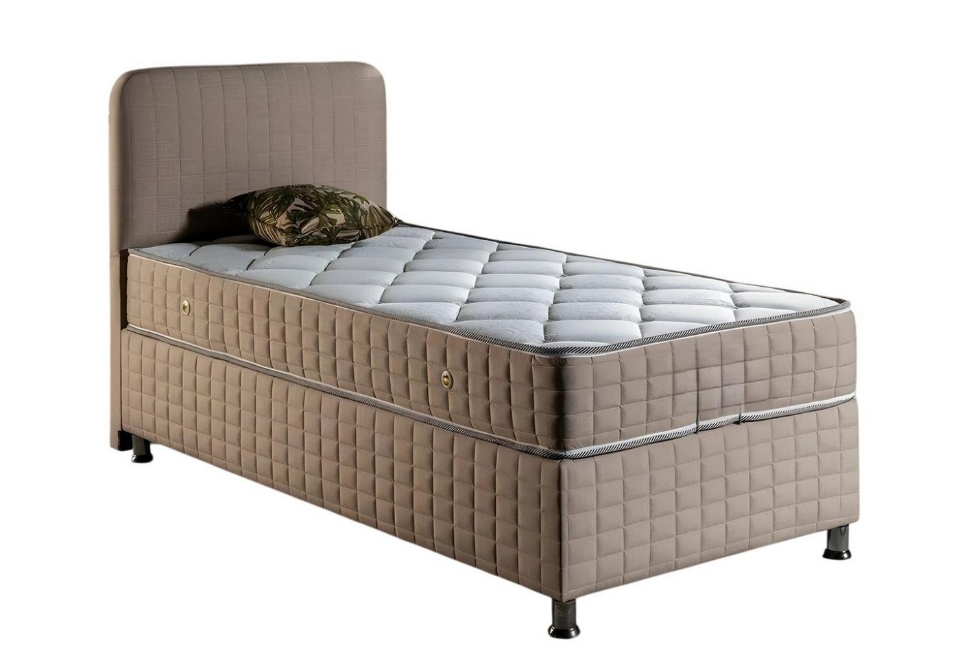 JVmoebel Polsterbett Beige Holz-Textil Bett mit Matratze modernes Design, Made in Europe JVmoebel Polsterbett Beige Holz-Textil Bett mit Matratze modernes Design, Made in Europe von JVmoebel