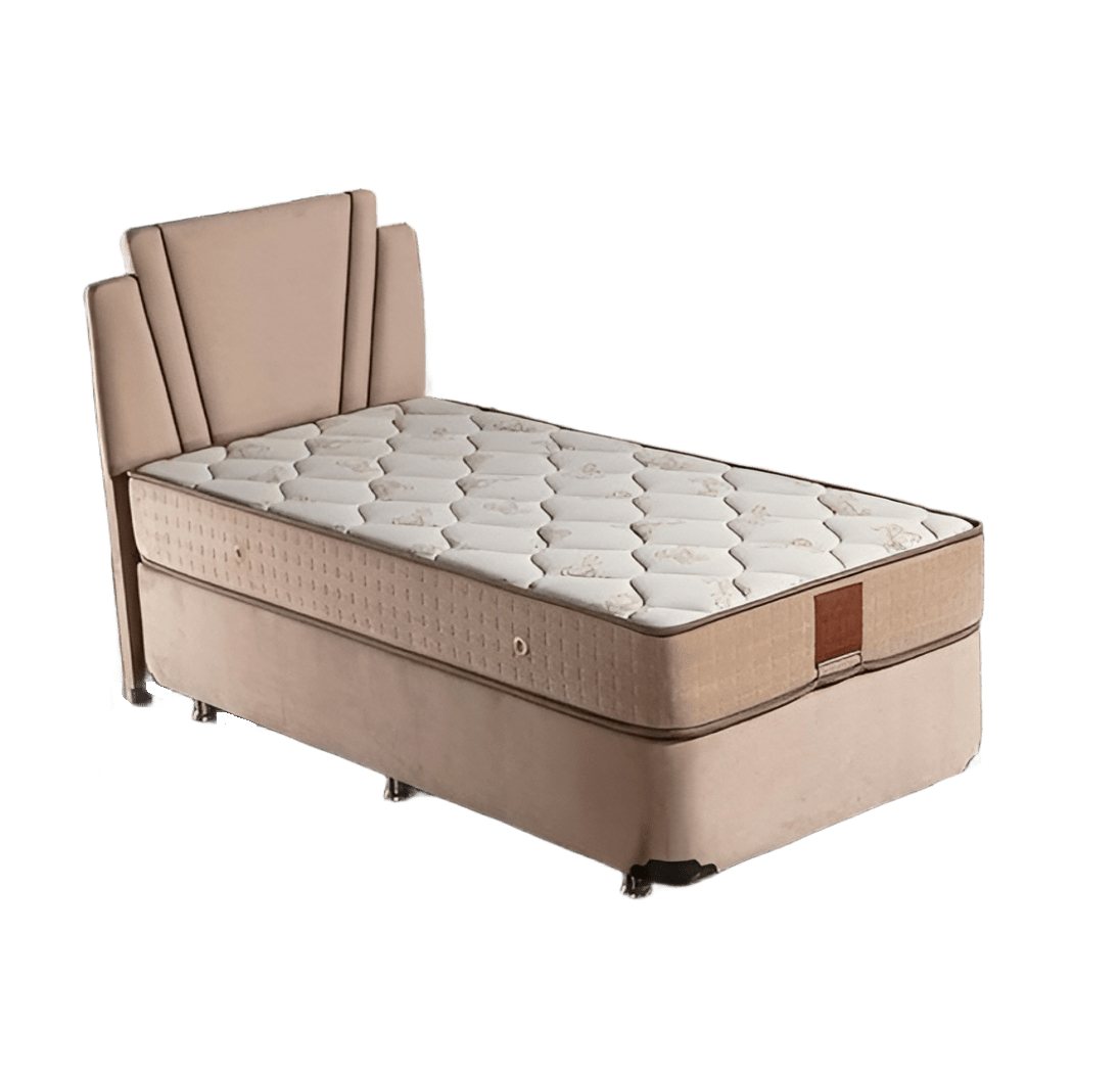 JVmoebel Polsterbett Beige Stoffbett mit Matratze Modern Schlafzimmermöbel (1-tlg), Made in Europe JVmoebel Polsterbett Beige Stoffbett mit Matratze Modern Schlafzimmermöbel (1-tlg), Made in Europe von JVmoebel