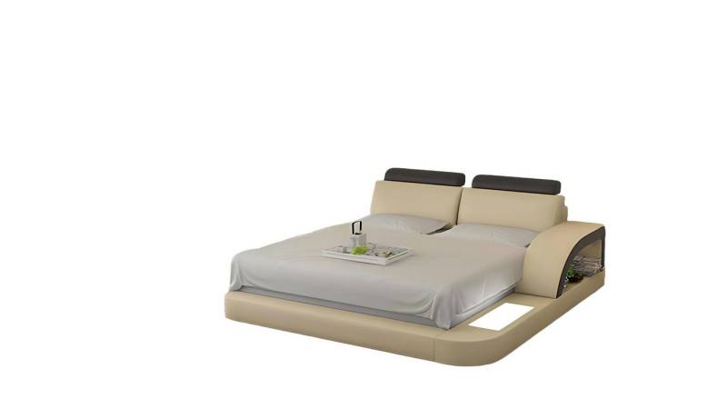 JVmoebel Polsterbett Design Polster Doppel Bett Moderne Betten Schlafzimmer mit USB & Regal (Bett "LB8808), Made in Europa von JVmoebel