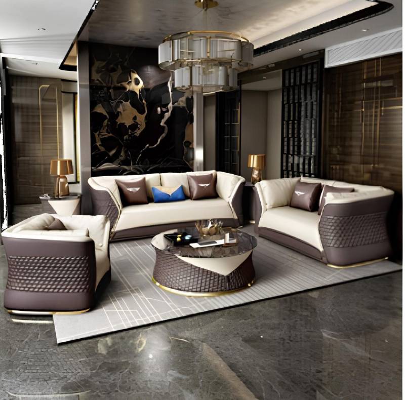 JVmoebel Polsterbett Designer Sofa Couch Garnitur Polster Sitz Komplett Set Deko Möbel (Sofagarnitur 3+2+1 Sitzer), Made in Europa von JVmoebel