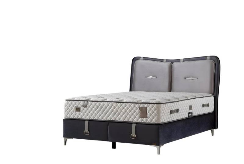 JVmoebel Polsterbett Elegantes graues Bett mit Matratze aus Holz und Textil, Made in Europe JVmoebel Polsterbett Elegantes graues Bett mit Matratze aus Holz und Textil, Made in Europe von JVmoebel