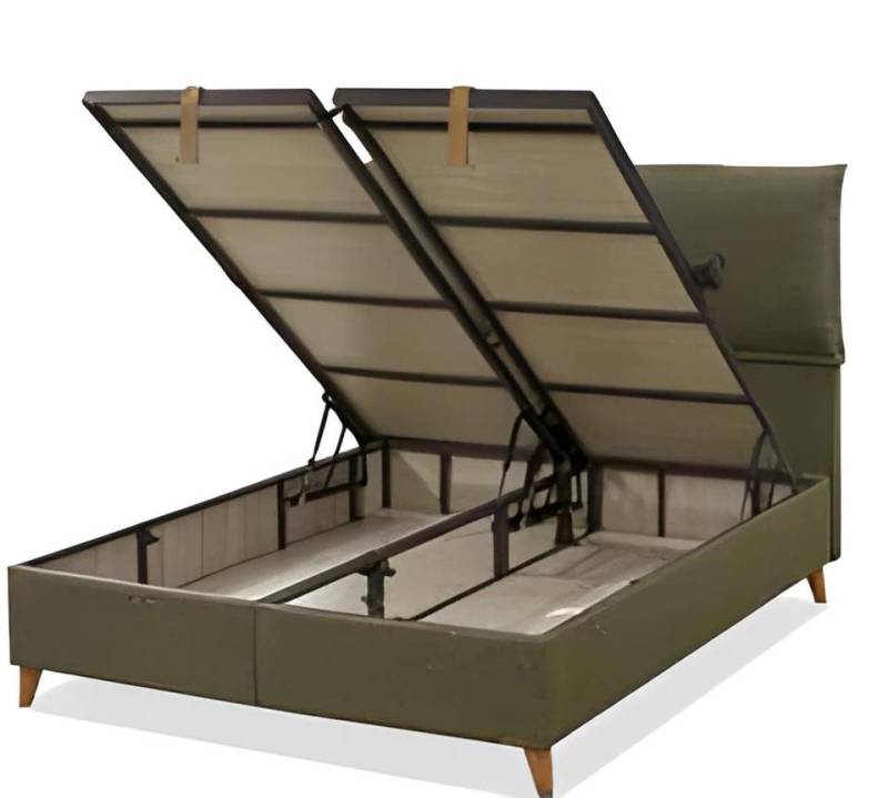 JVmoebel Polsterbett Grünes modernes Bett aus Holz und Textil, Made in Europe JVmoebel Polsterbett Grünes modernes Bett aus Holz und Textil, Made in Europe von JVmoebel