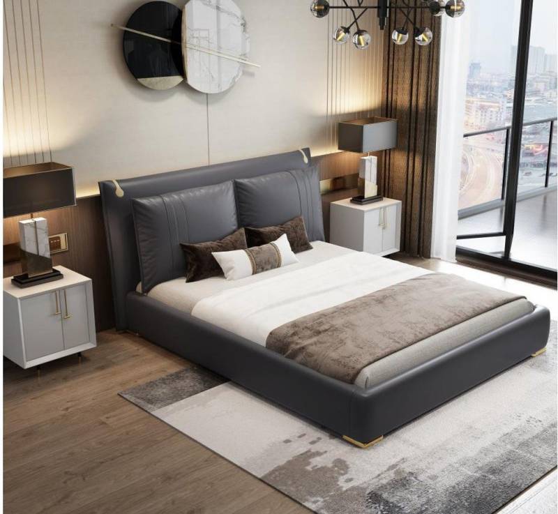 JVmoebel Polsterbett Luxuriöses Polsterbett Schwarz - Design Ehebett für Paare, Made in Europa JVmoebel Polsterbett Luxuriöses Polsterbett Schwarz - Design Ehebett für Paare, Made in Europa von JVmoebel