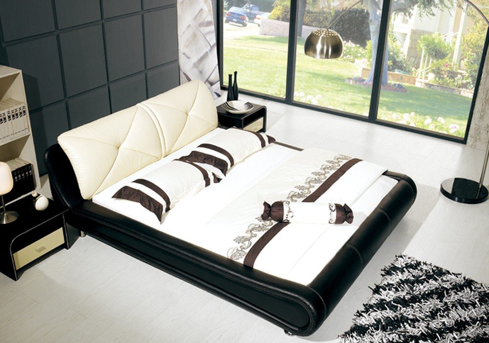 JVmoebel Polsterbett Luxuriöses Polsterbett aus Leder für Doppelzimmer im Hotelstil, Made in Europa von JVmoebel