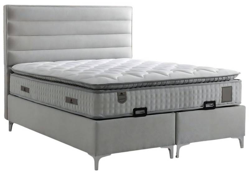 JVmoebel Boxspringbett Modern graues Textilbett mit Matratze in elegantem Design (Bett mit Matratze), Made in Europa von JVmoebel