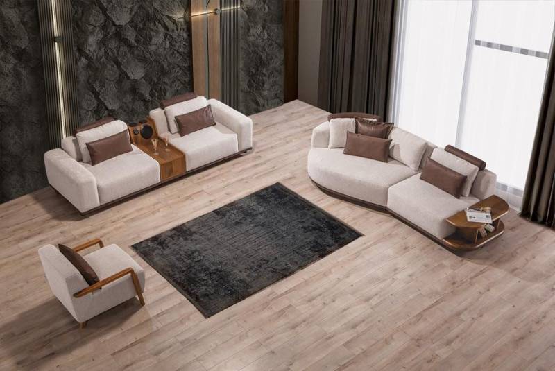 JVmoebel Polstergarnitur Beige 3-teiliges Sofaset - Moderne 2+1 Sitzer und Sessel, (3-tlg., 1x 3-Sitzer + 1x 2-Sitzer + 1x Sessel), Made in Europa von JVmoebel