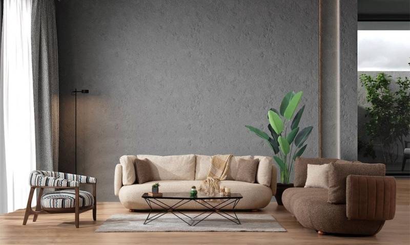 JVmoebel Polstergarnitur Buntes Wohnzimmer-Set: 3-Sitzer in Braun und Sessel in Weiß, (3-tlg., 2x 3-Sitzer + 1x Sessel ohne Couchtisch), Made in Europa von JVmoebel