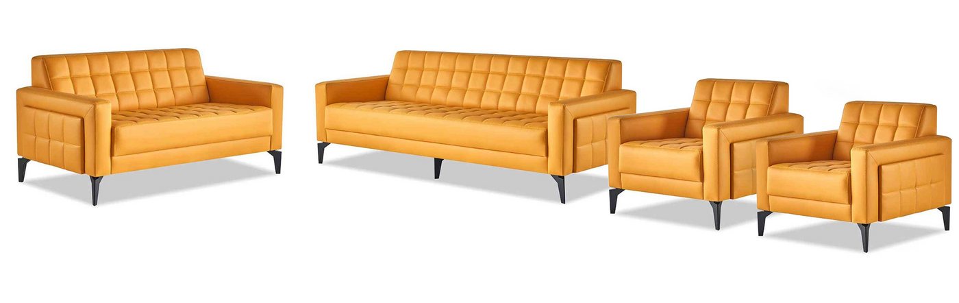 JVmoebel Polstergarnitur Chesterfeidl Komplett Set 3-Sitzer 2-Sitzer Sessel Modern Sofas, (Sofa-Set 4tlg (3-Sitzer + 2-Sitzer + 2x Sessel), Made in Europa von JVmoebel