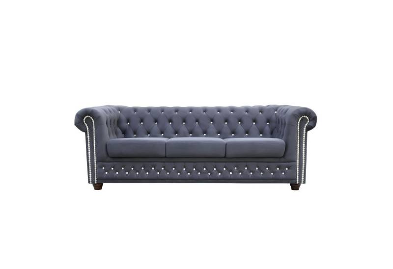 JVmoebel Polstergarnitur Chesterfield Ledersofa Sofa Couch Polster Garnitur 3+1 Bettfunktion, (Bett), Made in Europa von JVmoebel