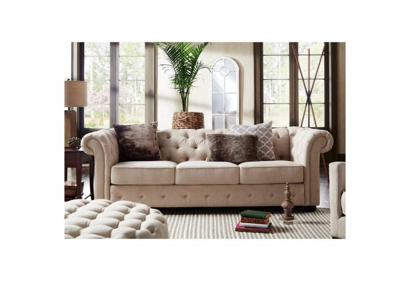 JVmoebel Polstergarnitur Chesterfield Sofa Garnitur im Landhausstil - 3+2 Set aus Stoff, Made in Europa JVmoebel Polstergarnitur Chesterfield Sofa Garnitur im Landhausstil - 3+2 Set aus Stoff, Made in Europa von JVmoebel