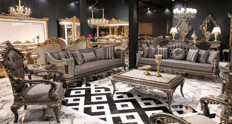 JVmoebel Polstergarnitur Graue Chesterfield Sofagarnitur mit Couchtisch, 4-teilig, (4-tlg., 2x 3-Sitzer + 1x Sessel + 1x Couchtisch), Made in Europa von JVmoebel