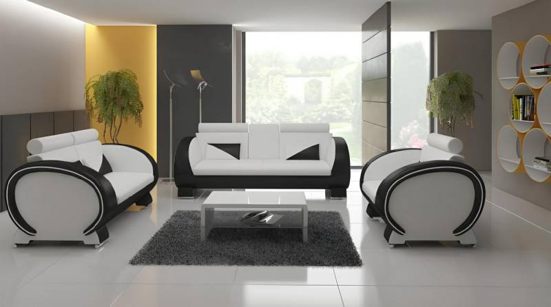 JVmoebel Polstergarnitur LEDERSOFA mit USB DESIGNERSOFA GARNITUR 3+1 COUCH POLSTERGARNITUR, (1-tlg., Sofagarnitur 3+1 Sitzer "VIGO), Made in Europa von JVmoebel