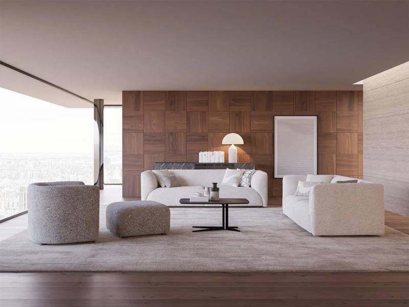 JVmoebel Polstergarnitur Moderne 4-teilige Sofagarnitur mit 2 Dreisitzern, Hocker und Sessel, (4-tlg., 2x Sofa 3 Sitzer + 1x Sessel + 1x Hocker ohne Couchtisch), Made in Europa von JVmoebel