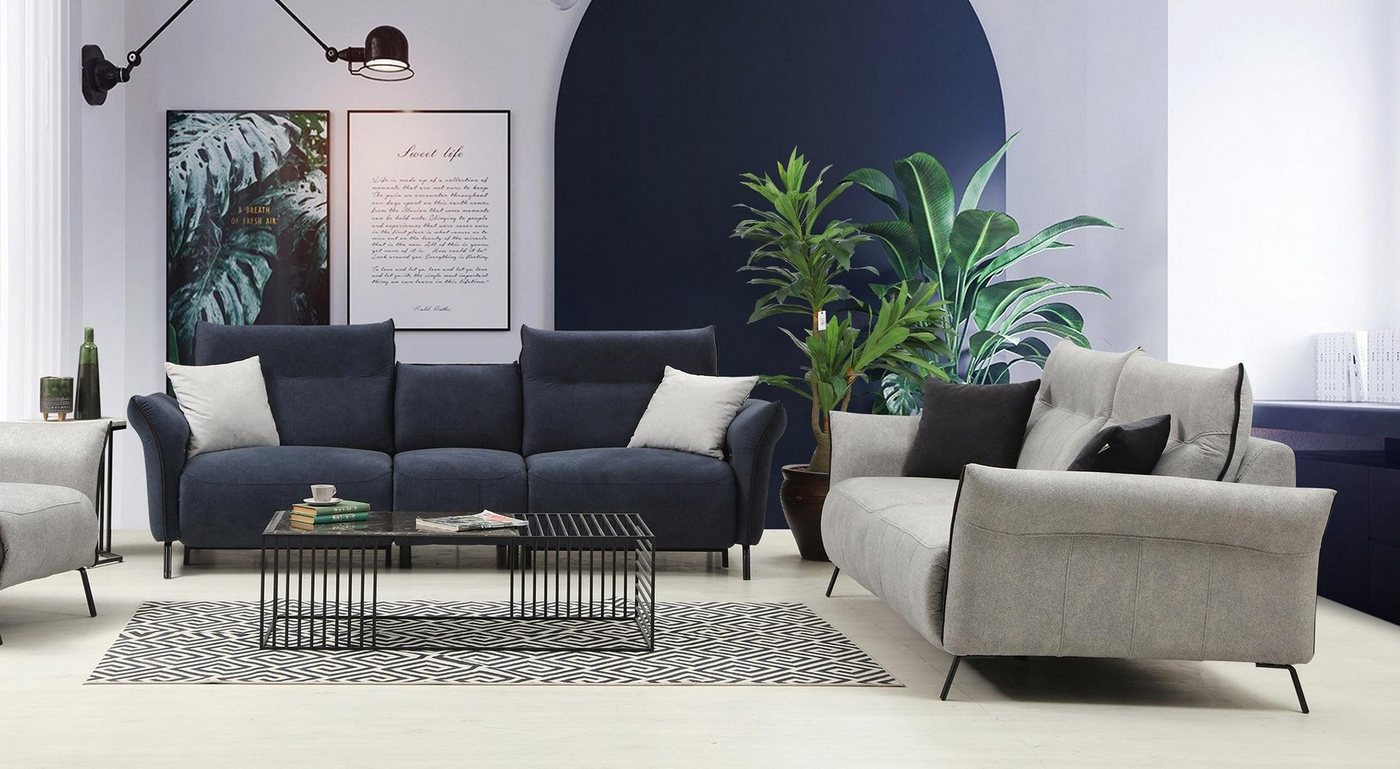 JVmoebel Sofa Modernes 2-teiliges Sofa und Polstersessel Set Designer Couch, 2 Teile, Made in Europa von JVmoebel