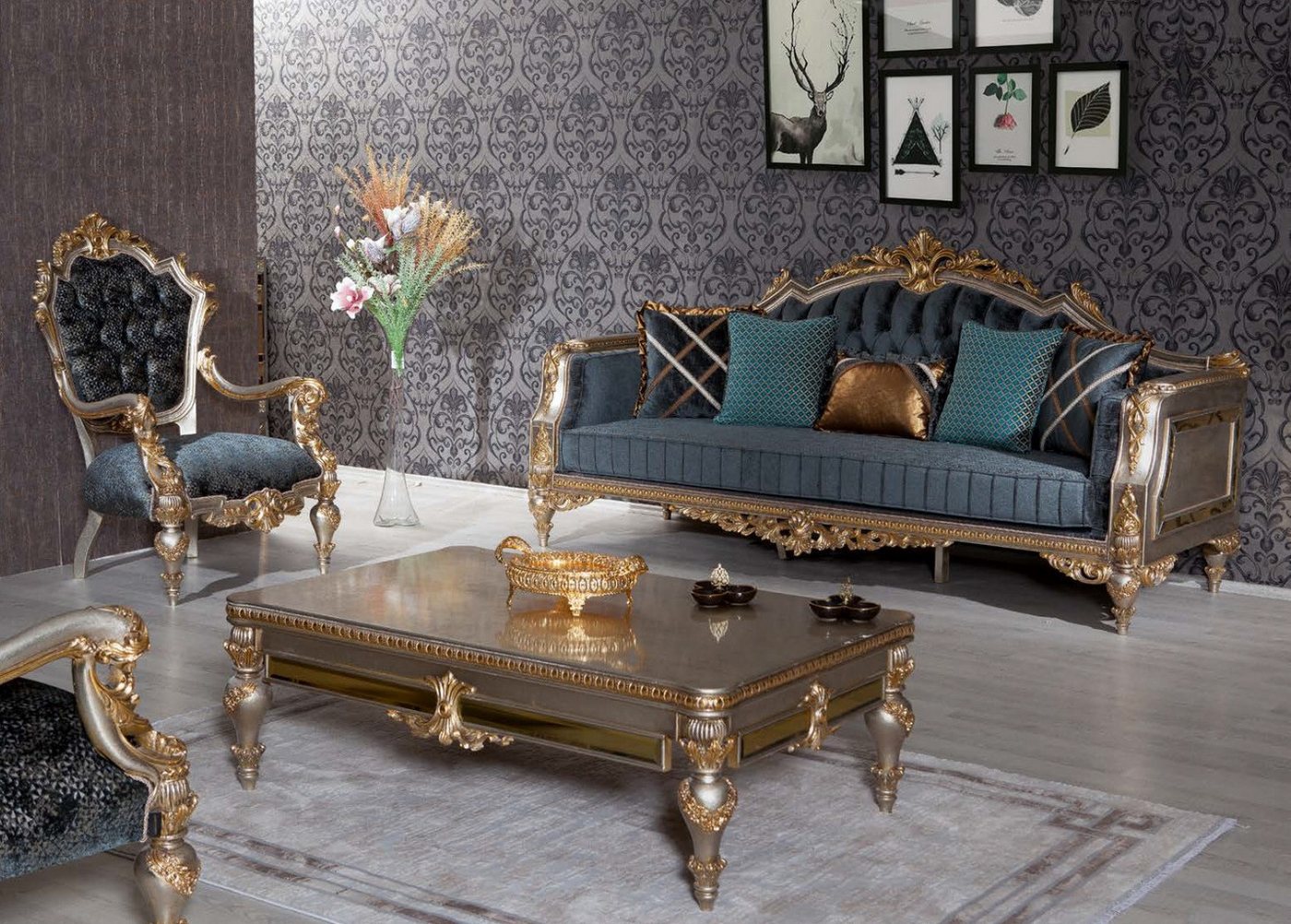 JVmoebel Polstergarnitur Sofa Set 3+1 mit Couchtisch – 3-teiliges Polster Ensemble, (3-tlg., 1x 3-Sitzer + 1x Sessel + 1x Couchtisch), Made in Europa von JVmoebel