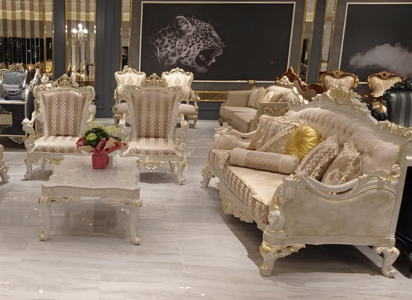 JVmoebel Polstergarnitur Sofa Set mit 3-sitzigem und 2 Sessel - Gemütliche Sofagarnitur, Made in Europa von JVmoebel