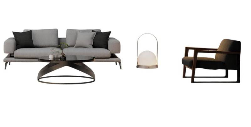 JVmoebel Polstergarnitur Sofa mit Sessel für das Wohnzimmer Komforttechnologie in jedem Sitz, (2-tlg., Sofa 4 Sitzer, Sessel), Made in Europe von JVmoebel
