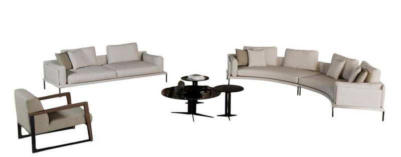 JVmoebel Polstergarnitur Sofagarnitur in stilvollem Design Moderne gemütliche Geometrie, (4-tlg., Sofa, Sofa 3 Sitzer, Sassel), Made in Europe von JVmoebel