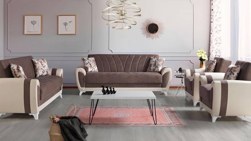 JVmoebel Polstergarnitur Textil Sofagarnitur 3er 2er 1er Sessel Schlafsofa Set, (3 Sitzer / 2 Sitzer / 2x Sessel), Made in Europa von JVmoebel