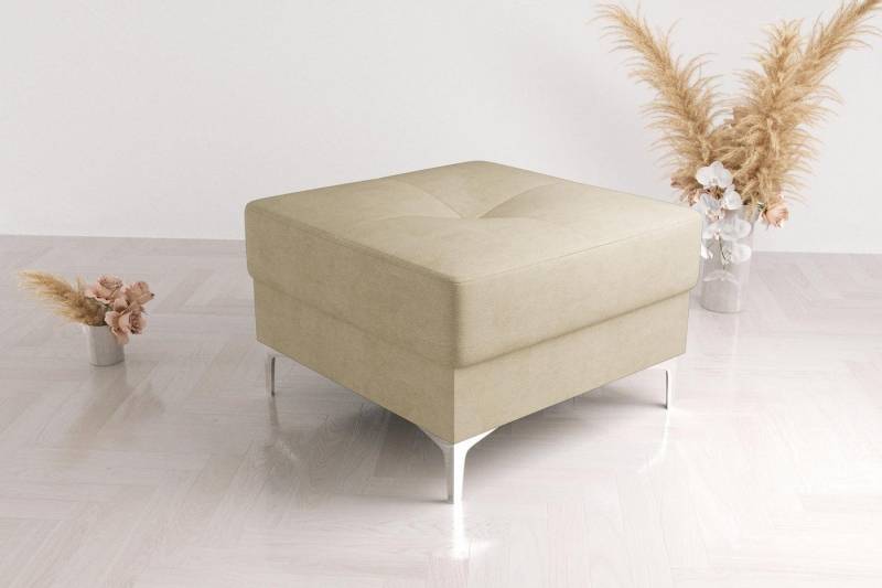 JVmoebel Polsterhocker Beiger Samt Pouffe – Weißer Stoff Fußhocker Klein, Made in Europa JVmoebel Polsterhocker Beiger Samt Pouffe – Weißer Stoff Fußhocker Klein, Made in Europa von JVmoebel