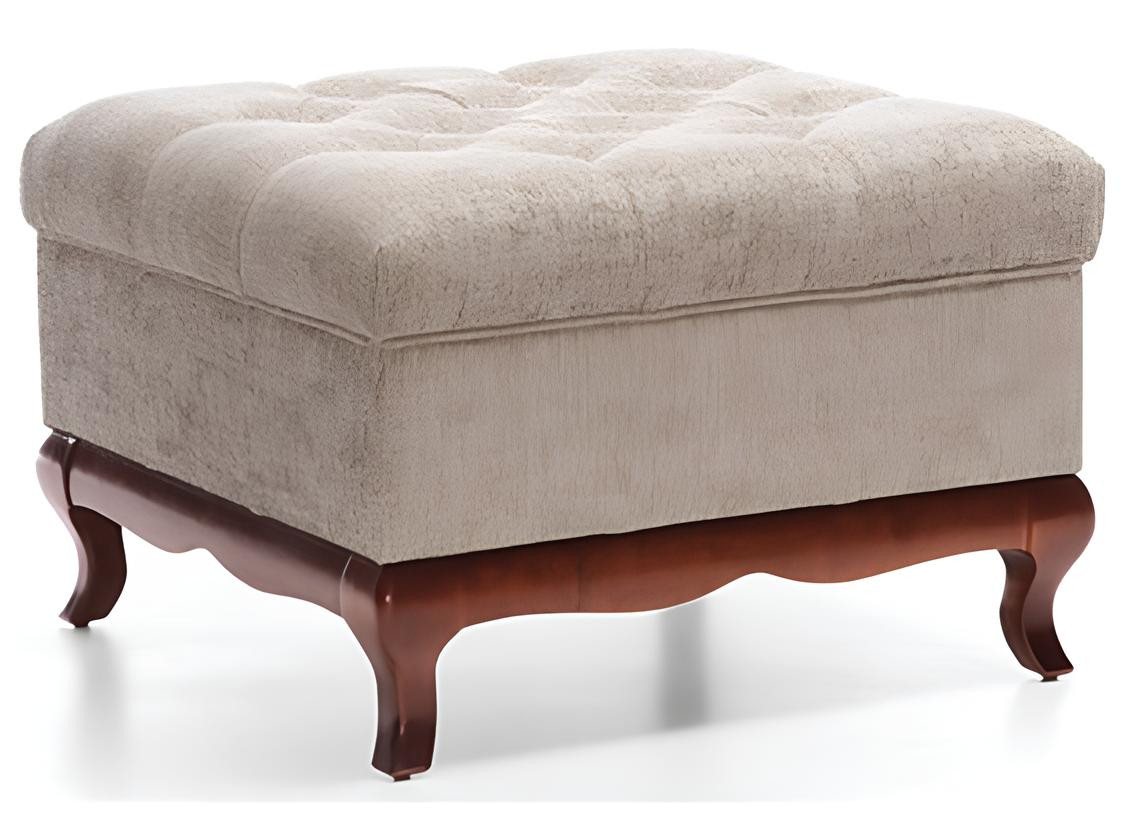 JVmoebel Polsterhocker Chesterfield Hocker Beige - Designer Fußbank aus Textil (Hocker), Made in Europa von JVmoebel