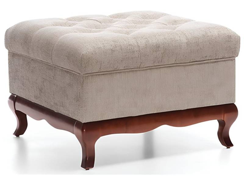 JVmoebel Polsterhocker Chesterfield Hocker Beige - Designer Fußbank aus Textil (Hocker), Made in Europa von JVmoebel