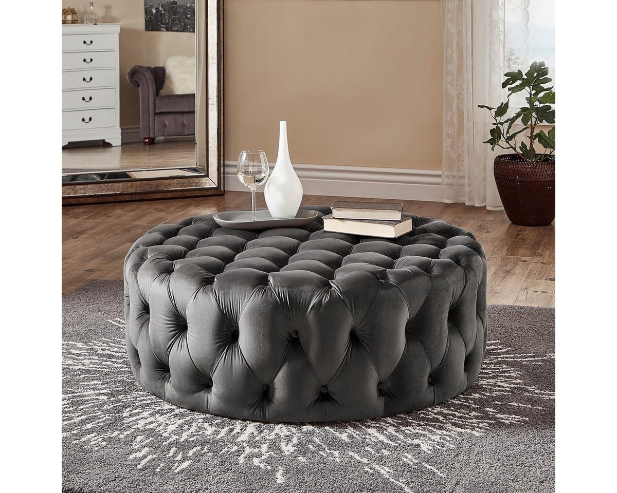 JVmoebel Polsterhocker Designer Chesterfield Grauer Hocker Luxuriöser Pouf JVmoebel Polsterhocker Designer Chesterfield Grauer Hocker Luxuriöser Pouf von JVmoebel