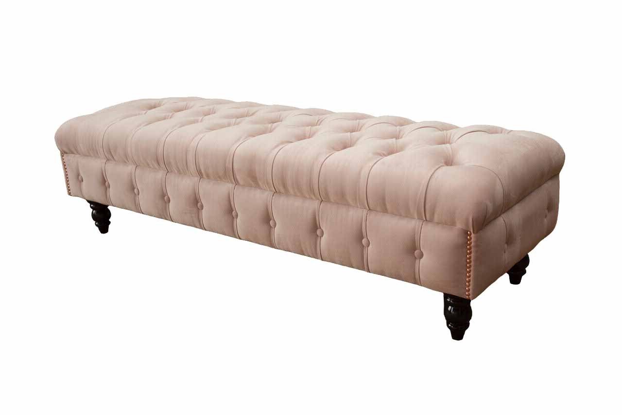 JVmoebel Polsterhocker Rosa Chesterfield Sitzhocker Polsterhocker Ottomane Fußhocker (Hocker), Made in Europa von JVmoebel