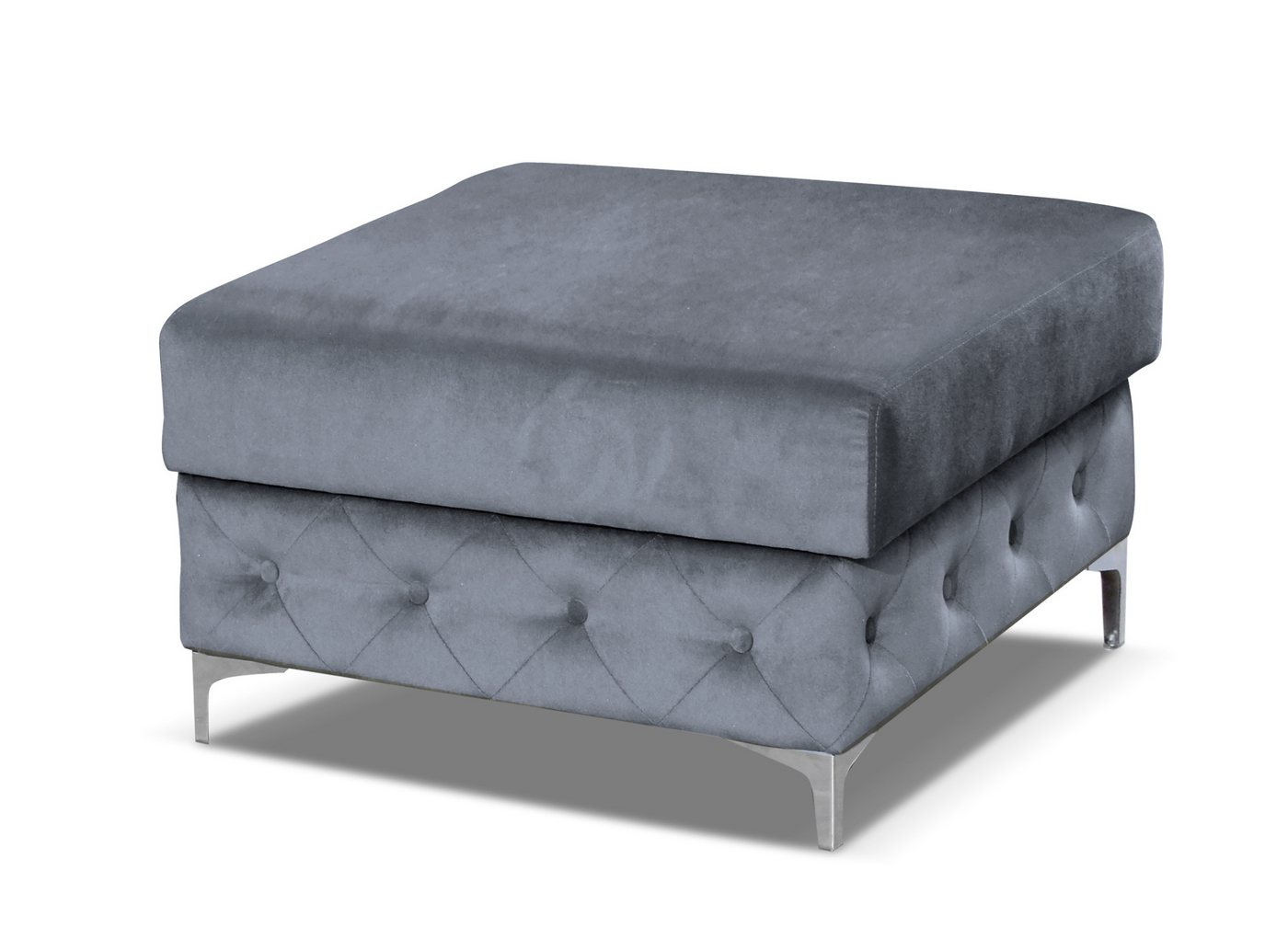 JVmoebel Polsterhocker Stylischer grauer Chesterfield Pouf Sitzhocker Truhe Fußhocker (Hocker), Made in Europa von JVmoebel