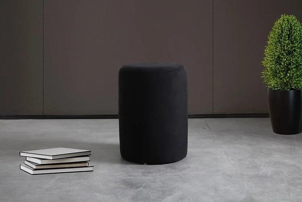 JVmoebel Pouf Eleganter schwarzer Sitzhocker aus Polyester für das Wohnzimmer (1-St., Hocker), Made in Europa von JVmoebel