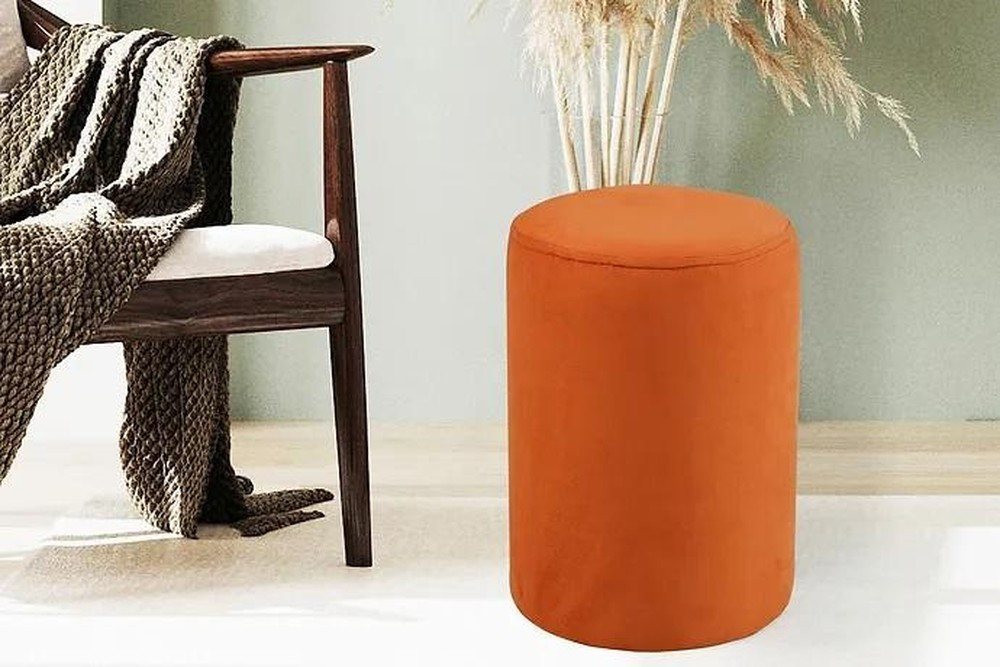 JVmoebel Pouf Hochwertiger textile Sitzhocker in lebhaftem Orange (1-St., Hocker), Made in Europa von JVmoebel