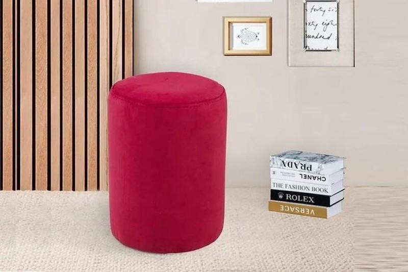 JVmoebel Pouf Rosa Hocker mit Textilbezug und MDF-Rahmen - Luxus-Design (1-St., Hocker), Made in Europa von JVmoebel