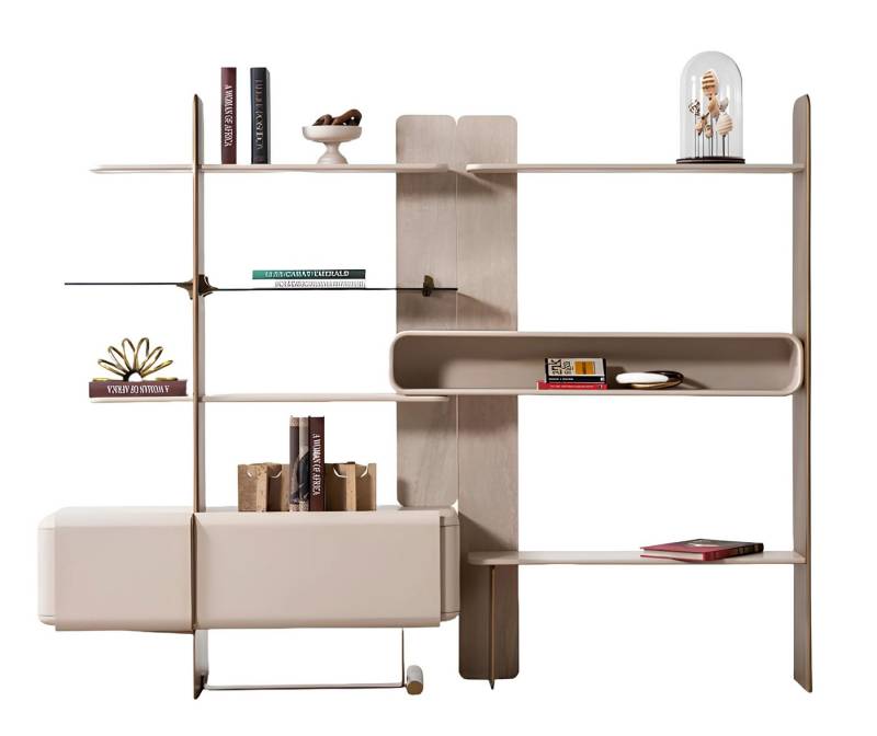 JVmoebel Regal Modern Bücherregal Beige Exklusiv Bücherständer Regal Wohnzimmermöbel, Made in Europa von JVmoebel