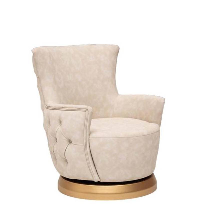 JVmoebel Relaxsessel Designer Relaxsessel Beige Textil Polstersessel 1-Sitzer Hochwertig (1-St), Made in Europe von JVmoebel