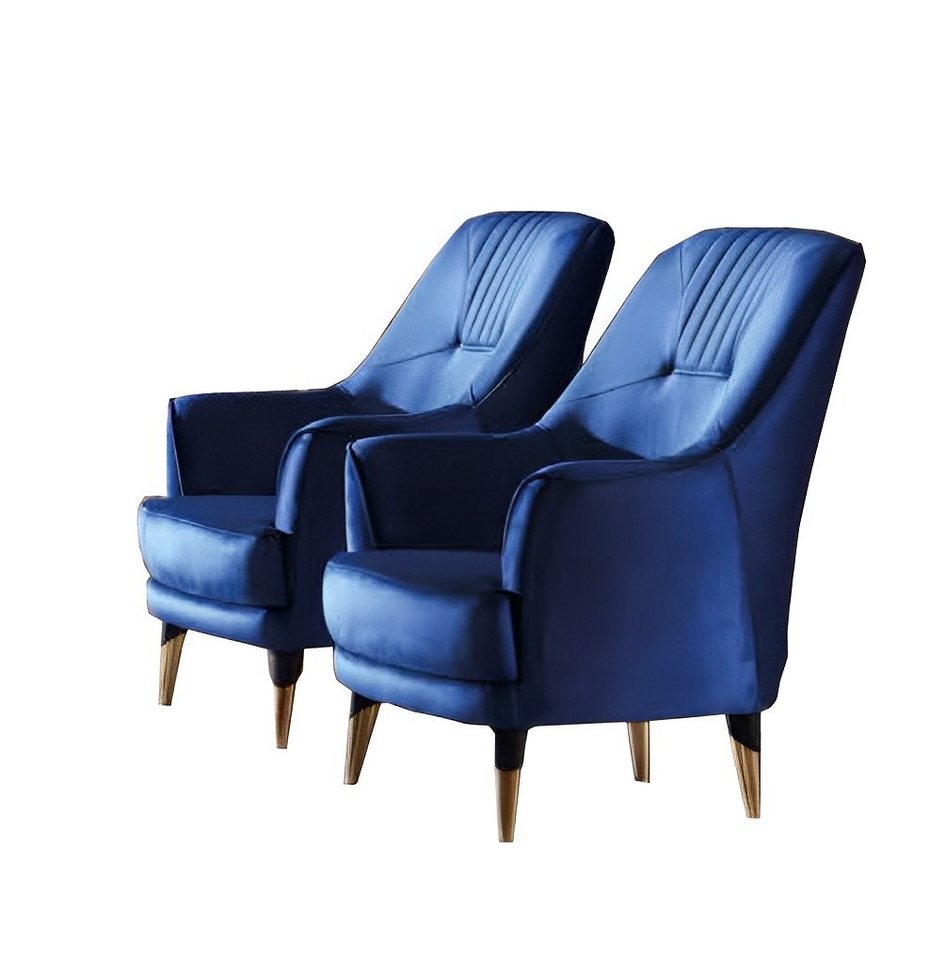 JVmoebel Relaxsessel Luxus Design Sessel Blau 1 Sitzer Relax Textil Polster Wohnzimmer (1-St), Made in Europe von JVmoebel