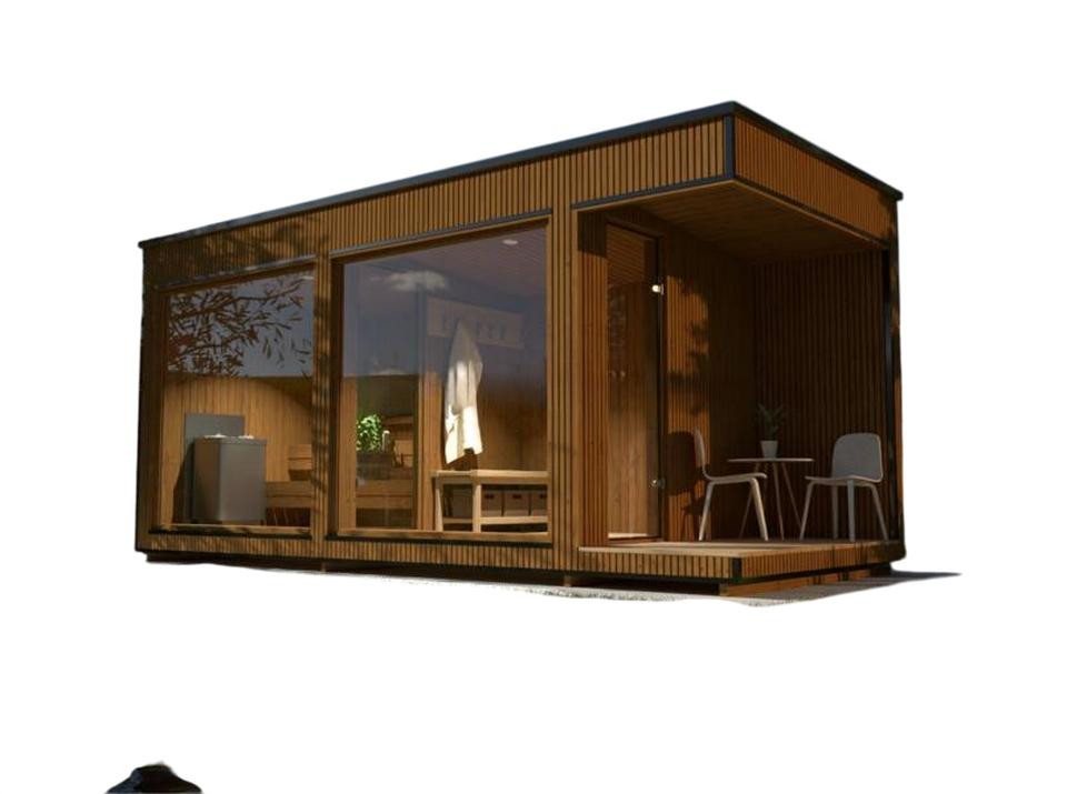 JVmoebel Saunahaus Massivholz Trockensauna im Landhausstil für Garten - Braun, Made in Europe JVmoebel Saunahaus Massivholz Trockensauna im Landhausstil für Garten - Braun, Made in Europe von JVmoebel