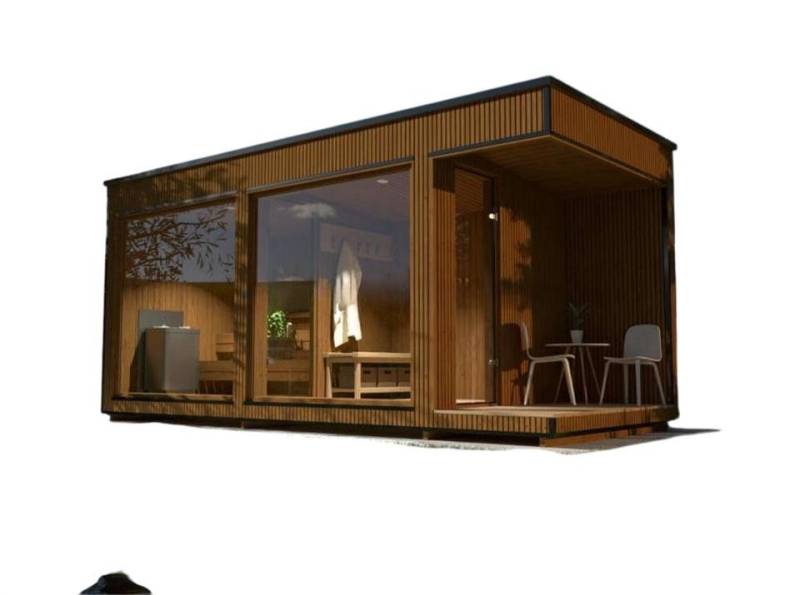 JVmoebel Saunahaus Massivholz Trockensauna im Landhausstil für Garten - Braun, Made in Europe von JVmoebel