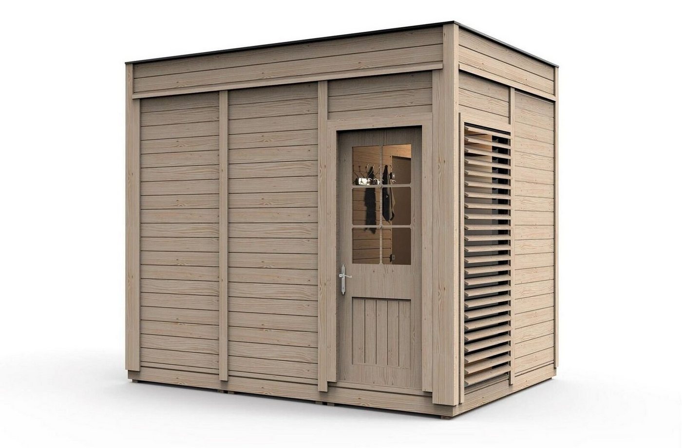 JVmoebel Sauna Sauna Holz Woodpro Garten Holzsauna Outdoor Saunas Trockensauna, BxTxH: 245 x 354 x 318 cm, (1-St., 1x Sauna) Made in Europa von JVmoebel