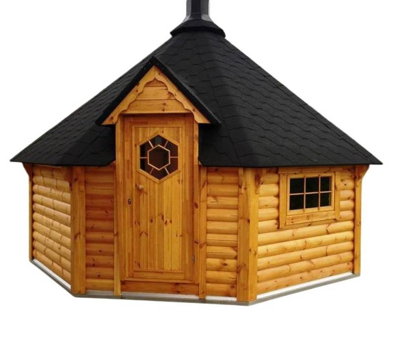 JVmoebel Saunahaus Sauna Grillkota - Holzhaus für Garten mit 16,5 m² Grill- und Saunaoase, (1-St) Made in Europe von JVmoebel