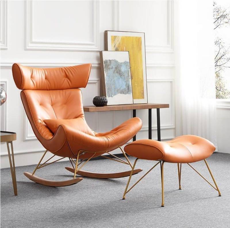 JVmoebel Schaukelstuhl Moderner Lounge-Stuhl mit Metallrahmen und Polsterung für Luxuszimmer, Made in Europa JVmoebel Schaukelstuhl Moderner Lounge-Stuhl mit Metallrahmen und Polsterung für Luxuszimmer, Made in Europa von JVmoebel