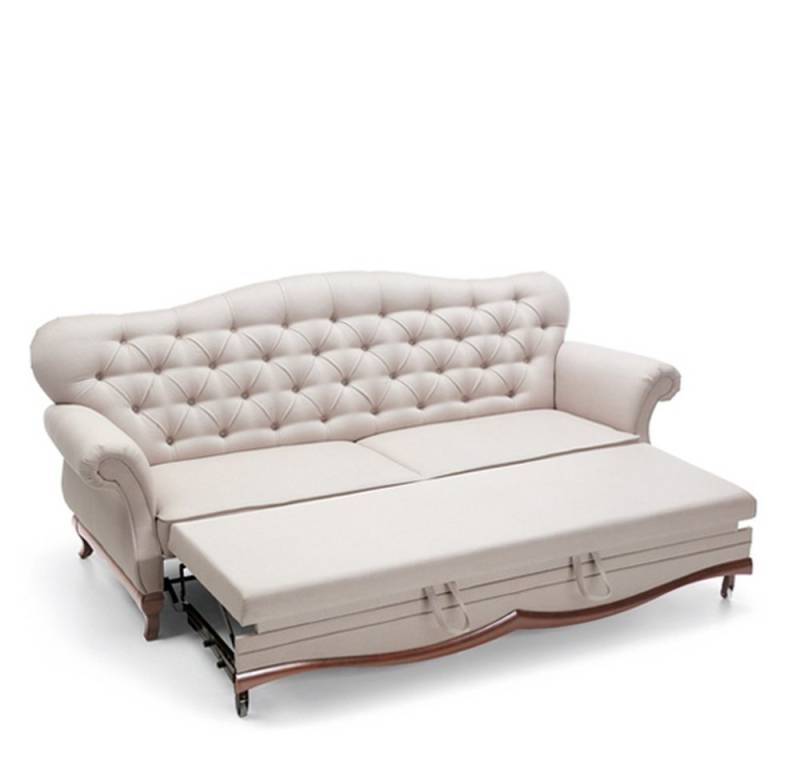 JVmoebel Schlafsofa Beige Dreisitzer Chesterfield Sofa mit Schlaffunktion, Made in Europa von JVmoebel
